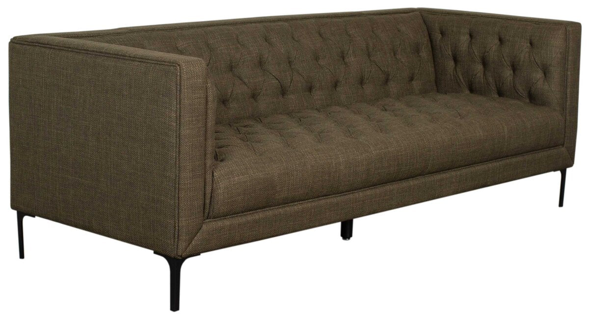 Sofa Dreisitzer Troia green mit Chesterfield Steppung