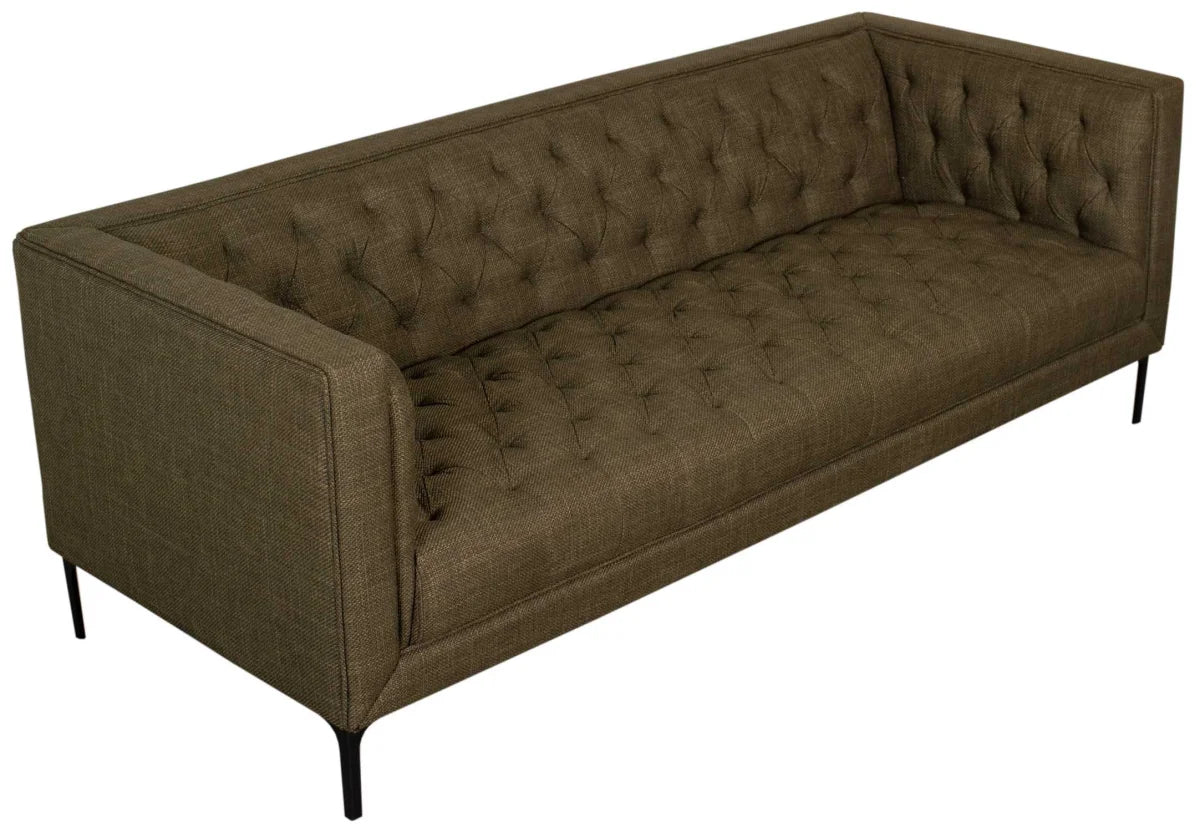 Sofa Dreisitzer Troia green mit Chesterfield Steppung