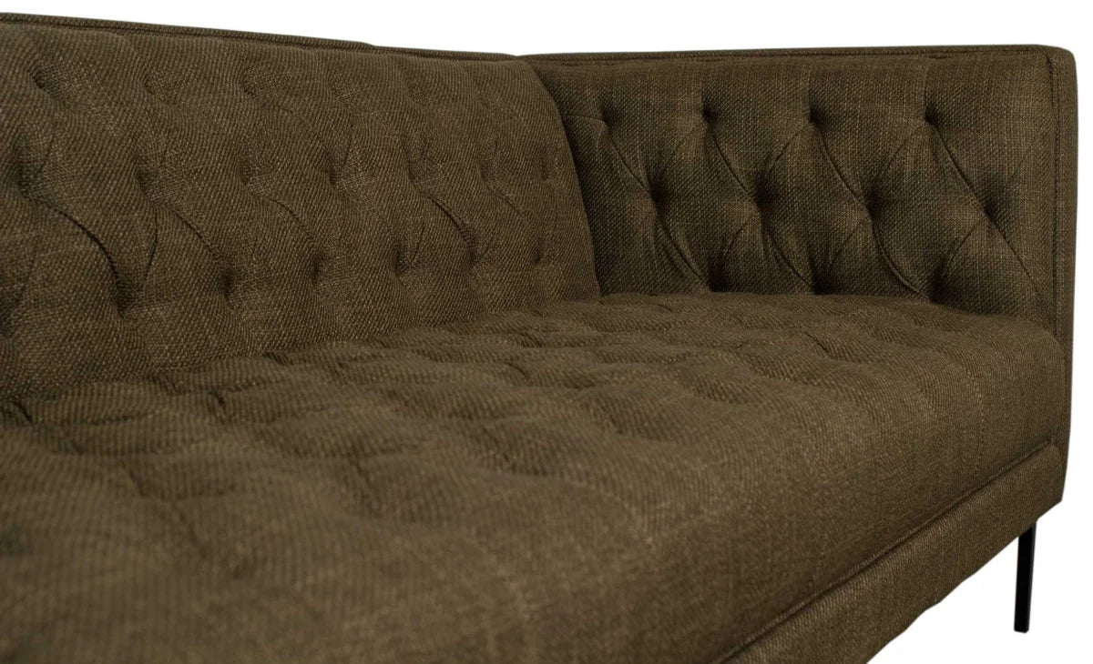 Sofa Dreisitzer Troia green mit Chesterfield Steppung
