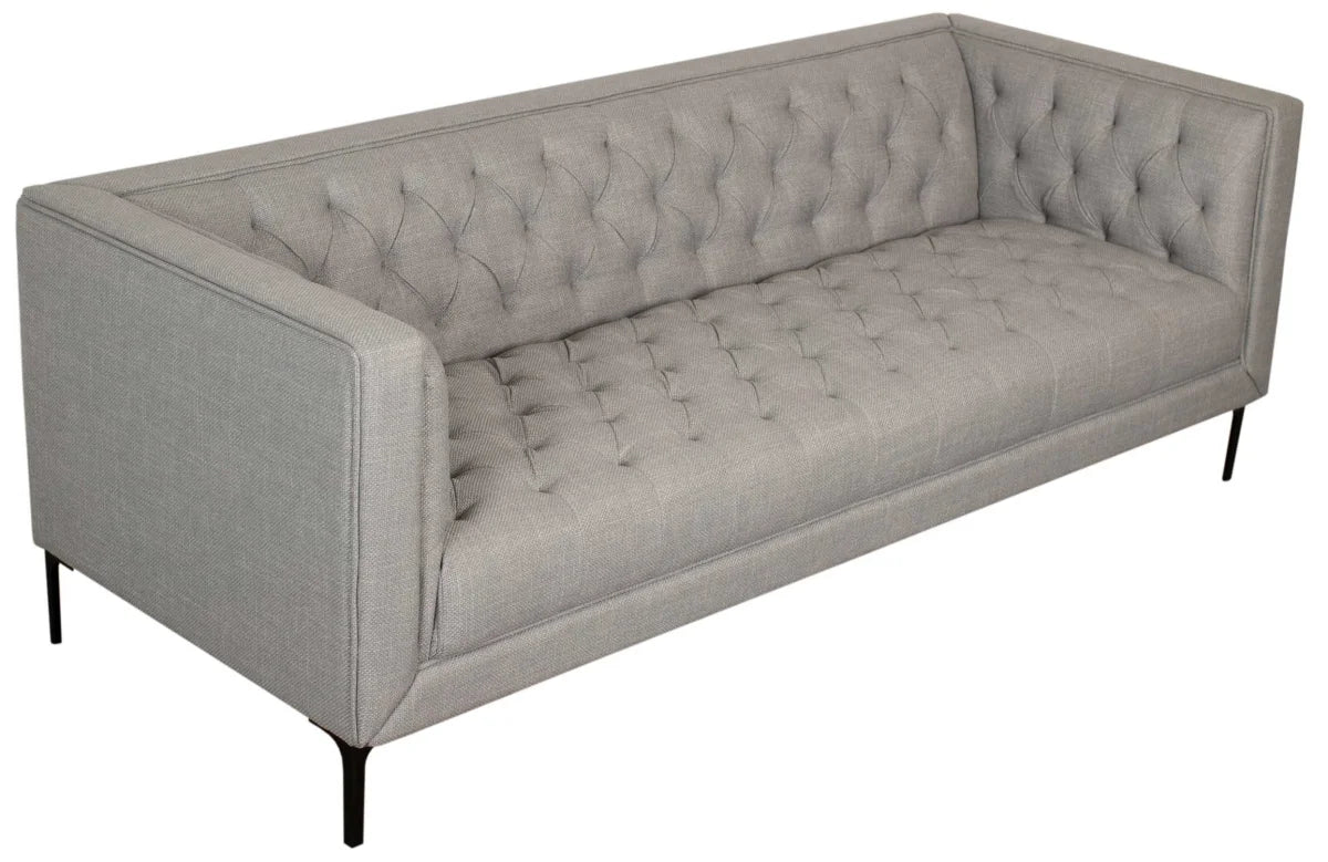 Sofa Dreisitzer Troia light grey mit Chesterfield Steppung