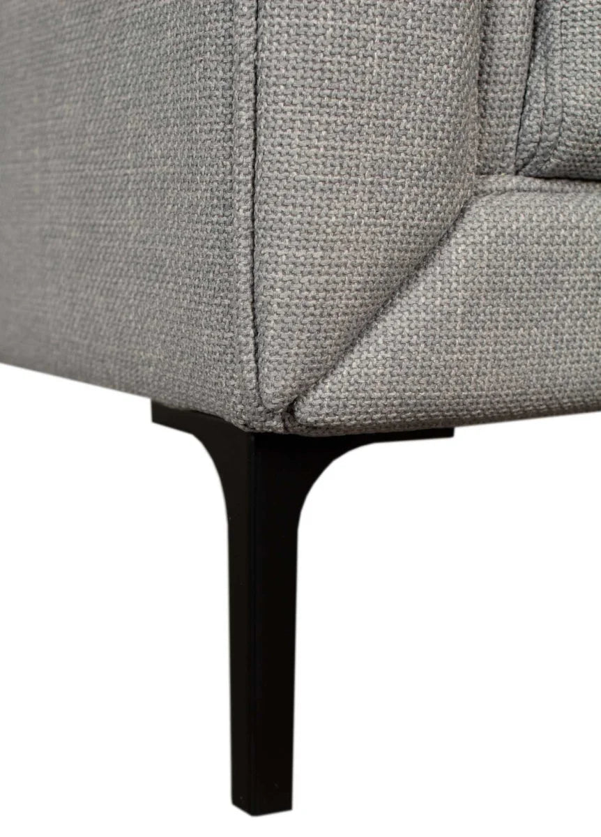 Sofa Dreisitzer Troia light grey mit Chesterfield Steppung