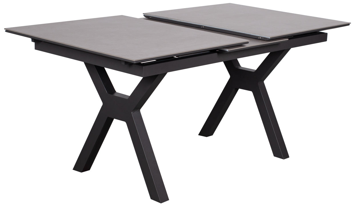 SET / Hammond Ausziehtisch 160/210 x 90 cm + Montana Diningstapelsessel Rope mit Teakarmlehne