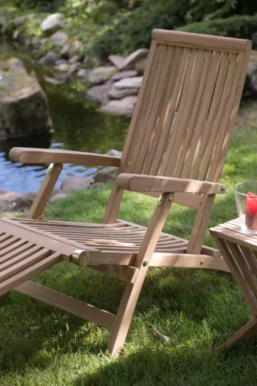 Woodie Deckchair inklusive Kissenauflage uni grey