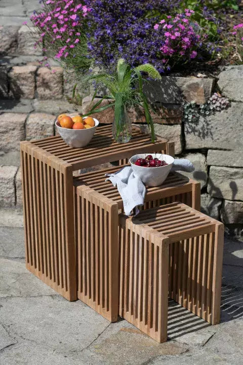 Woodie Beistelltisch 3er Set eckig