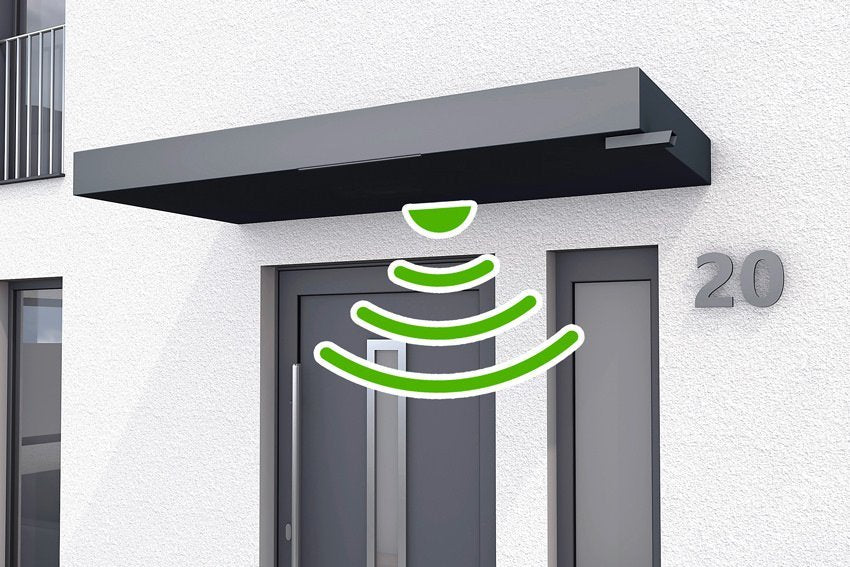 Rechteckvordach BS Plus mit Pfosten in Anthrazit