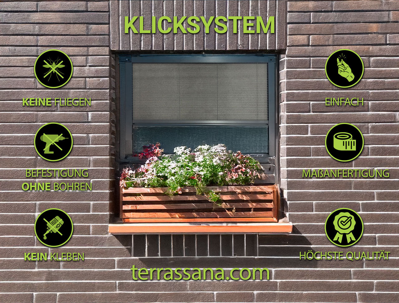 Insektenschutz Plissee mit Klicksystem
