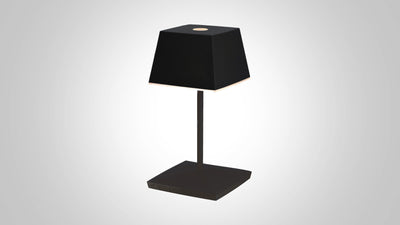 Dimmbare Akku-Tischlampe mit Acrylkranz, in schwarz mit Farbwechselfunktion, inkl. Ladebasis TL3ES
