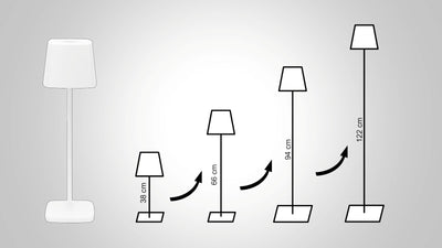 Höhenverstellbare Akku Tisch- und Stehlampe 4-in-1 TL5 in Schwarz oder Weiß