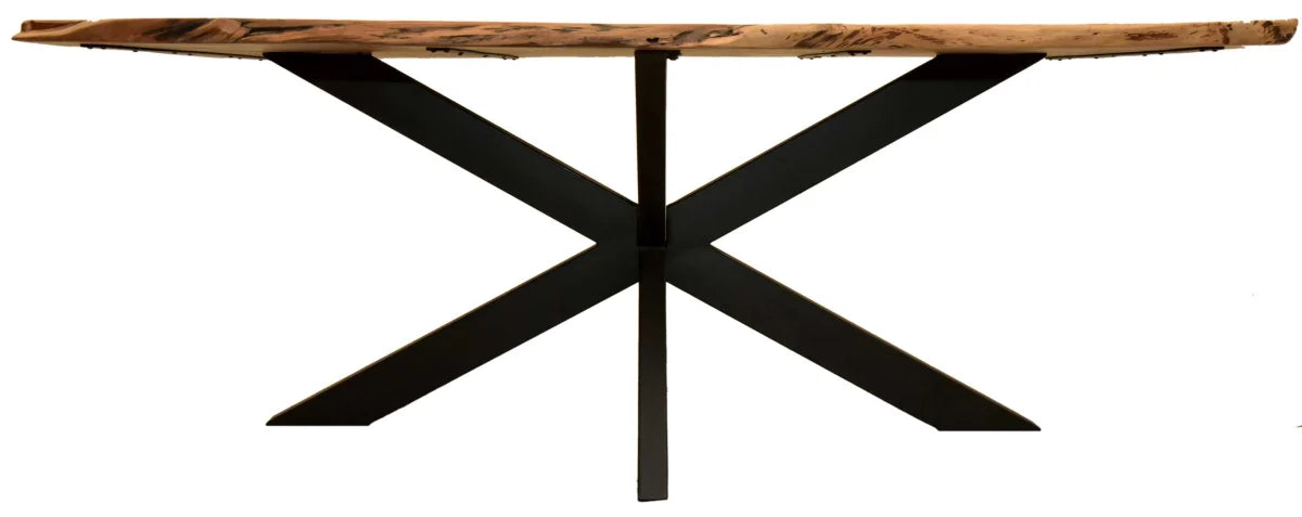 Baumkantentisch Catania Akazie Cross Gestell 160 x 90 cm