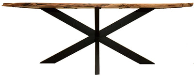 Baumkantentisch Catania Akazie Cross Gestell 160 x 90 cm