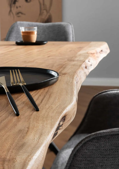 Baumkantentisch Catania Akazie U-Form Gestell