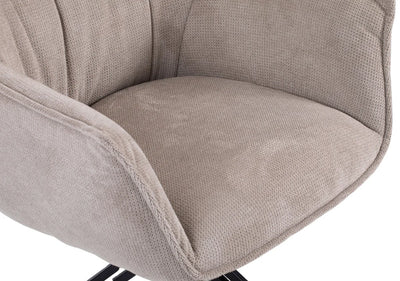 Esszimmer Set Ginosa beige & Tisch Barletta smoked oak rund 120cm