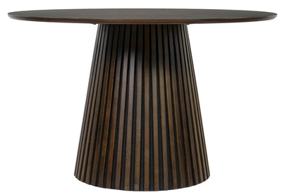 Esszimmer Set Ginosa beige & Tisch Barletta smoked oak rund 120cm