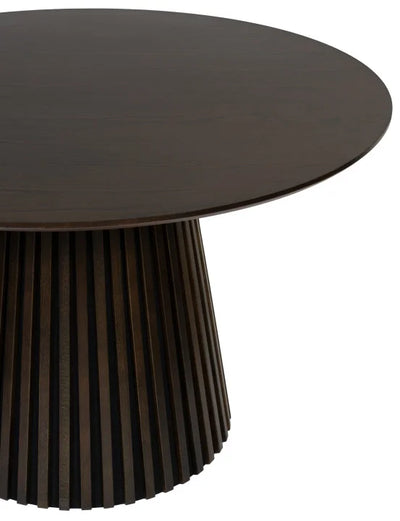 Esszimmer Set Ginosa beige & Tisch Barletta smoked oak rund 120cm