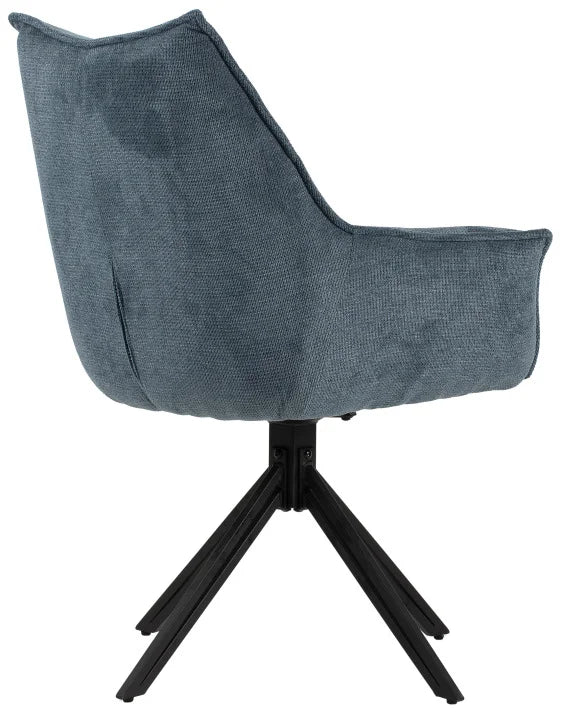 Esszimmer Set Ginosa blau & Tisch Barletta smoked oak rund 120cm