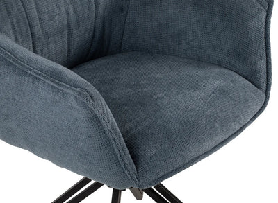 Esszimmer Set Ginosa blau & Tisch Barletta smoked oak rund 120cm