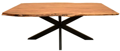 Esszimmer Set Matera green & Tisch Catania Gestell Cross 160 x 90 cm