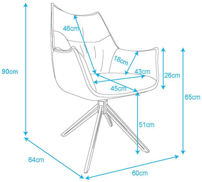 Esszimmerstuhl Ginosa drehbar (verschiedene Farben)