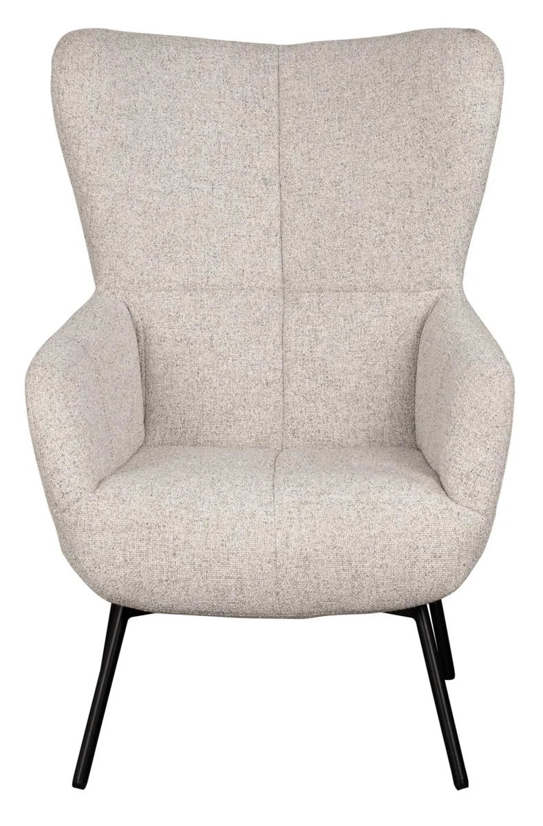 Ohrensessel Sava Beige inkl. Fußhocker