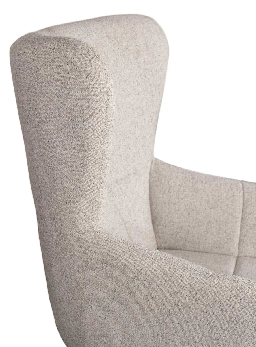 Ohrensessel Sava Beige inkl. Fußhocker