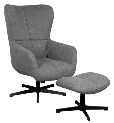 Ohrensessel Sava Salt & Pepper inkl. Fußhocker