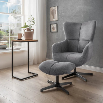 Ohrensessel Sava Salt & Pepper inkl. Fußhocker