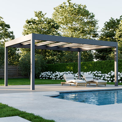 Cube Terrassendach freistehend auf 4 Stützen (inkl. Glaseindeckung in KLAR)