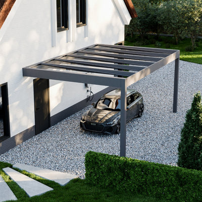 Cube Terrassendach freistehend auf 4 Stützen (inkl. Glaseindeckung in KLAR)