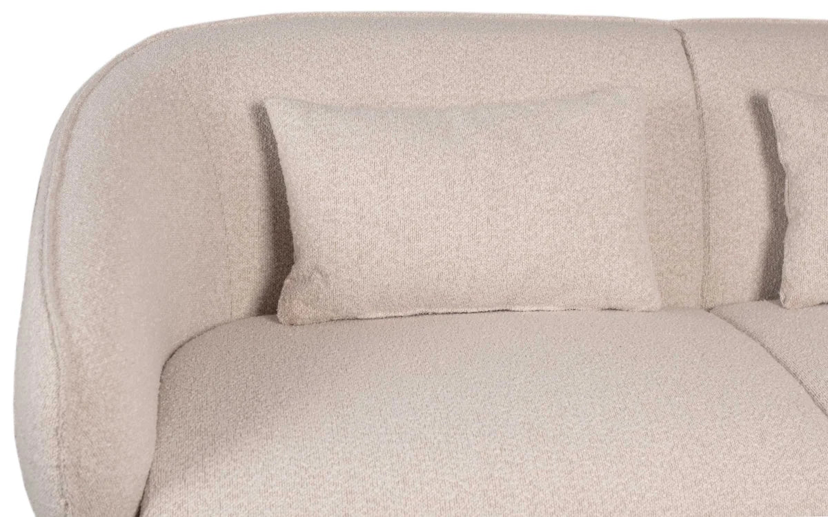 Sofa Alezio Dreisitzer beige inkl. Knuffelkissen