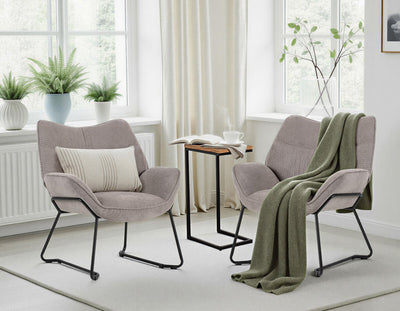 Wohnzimmer Set Aliano light grey & Beistelltisch Materos