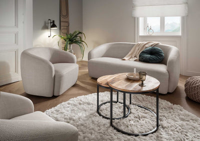 Wohnzimmer Set Loconia beige & Tisch Fermo 2er Set