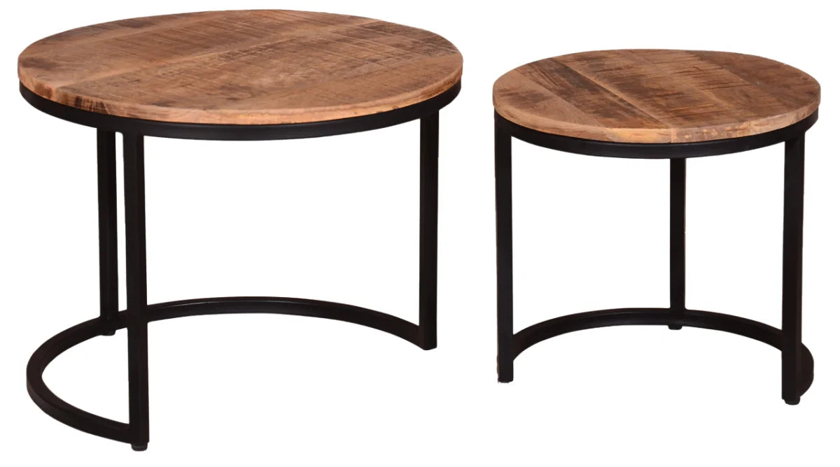 Wohnzimmer Set Aliano blau & Beistelltisch Fermo 2er Set